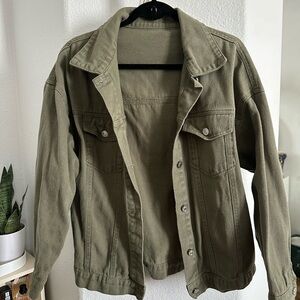 SHEIN Olive Jean Jacket for Women Medium